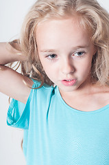 Image showing Adorable little girl in blue