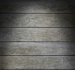 Image showing Weathered Gray Horizontal Wood Lit Dramatically