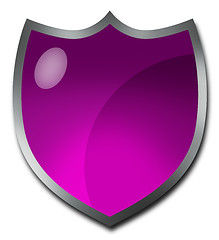 Image showing Purple badge or crest-shaped button