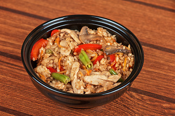 Image showing Rice chicken vegetable