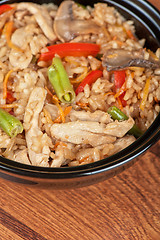 Image showing Rice chicken vegetable