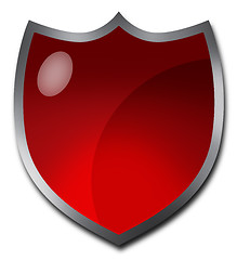 Image showing Red badge or crest-shaped button