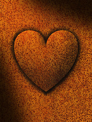 Image showing Heart against a Rusty Background