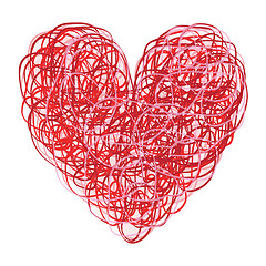 Image showing Red and Pink Scribbled Heart