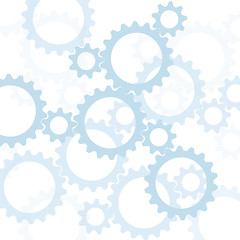 Image showing Blue gears silhouetted against white