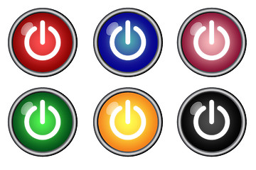 Image showing Six Power On Icon Button switch graphics