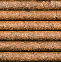 Image showing Horizontal rusty pipe background seamlessly tileable