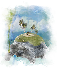 Image showing Watercolor Image Of  Vacation Concept
