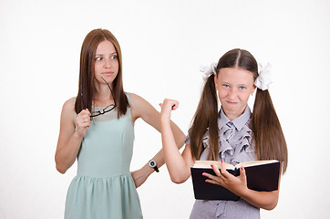 Image showing Student and teacher are angry at each other