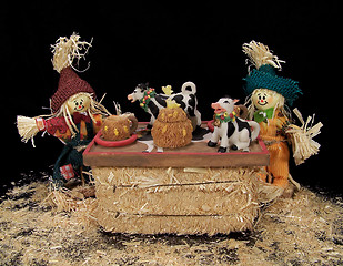 Image showing Scarecrows Having Tea