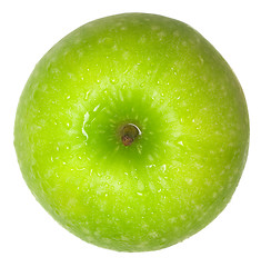 Image showing Green apple top view

