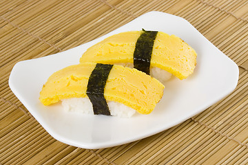 Image showing Sushi - Tamago Nigiri

