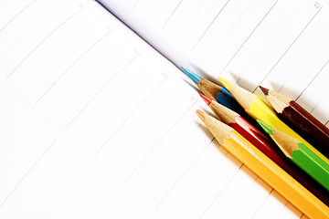 Image showing Color pencil and agenda