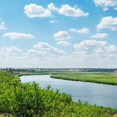 Image showing cloudy sky over river