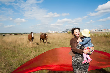 Image showing Happy mother with little daughter