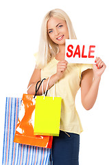Image showing Woman with shopping bag