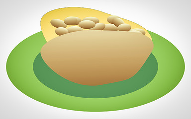 Image showing Retro look Jacket potatoes with beans