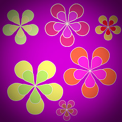 Image showing Retro look Floral sixties background