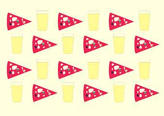 Image showing Retro look Beer and pizza