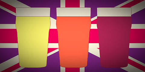 Image showing Retro look Pints of beer