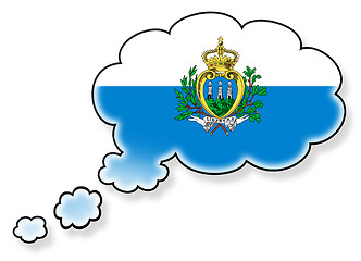 Image showing Flag in the cloud, isolated on white background