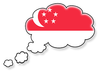 Image showing Flag in the cloud, isolated on white background