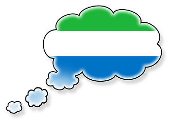 Image showing Flag in the cloud, isolated on white background