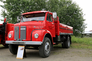 Image showing Classic Red Scania L50 Pickup Truck