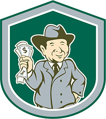 Image showing Businessman Rich Man Money Shield Cartoon