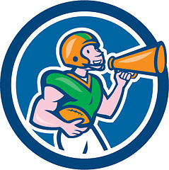 Image showing American Football Quarterback Bullhorn Cartoon