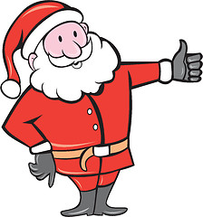 Image showing Santa Claus Father Christmas Thumbs Up Cartoon