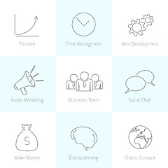 Image showing Set of line business icons