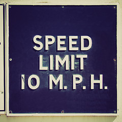 Image showing Retro look Speed limit sign