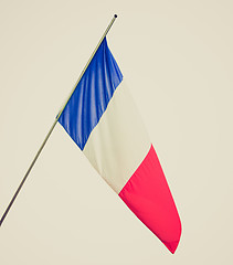 Image showing Retro look French flag