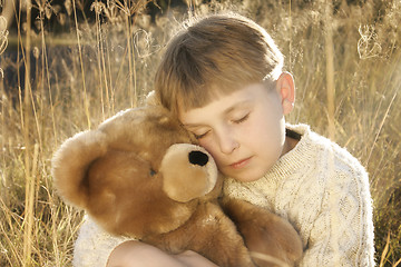 Image showing Boy and teddy