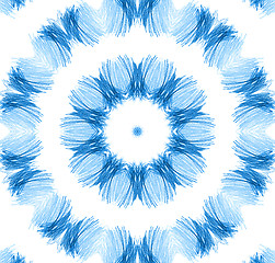 Image showing Abstract blue pencil drawn pattern