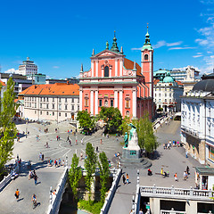 Image showing Preseren square, Ljubljana, capital of Slovenia.