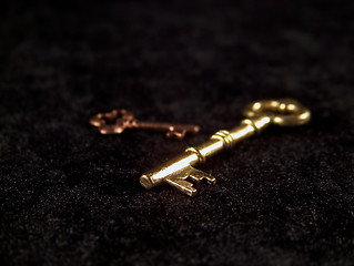 Image showing Two Keys on Black Velvet