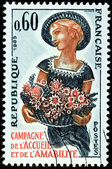Image showing Woman with Flowers