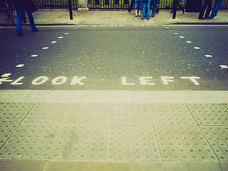 Image showing Retro look Look Left sign