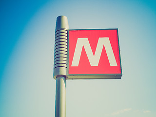 Image showing Retro look Subway sign