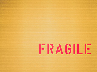 Image showing Retro look Fragile corrugated cardboard