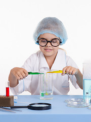 Image showing Young chemist puts experience