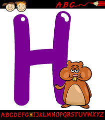 Image showing letter h for hamster cartoon illustration