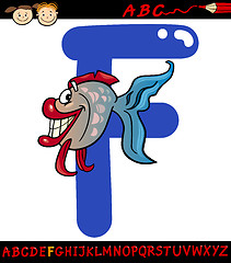 Image showing letter f for fish cartoon illustration
