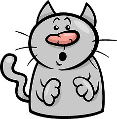 Image showing mood surprised cat cartoon illustration