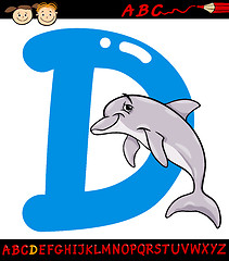 Image showing letter d for dolphin cartoon illustration