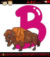 Image showing letter b for bison cartoon illustration