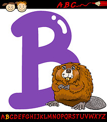 Image showing letter b for beaver cartoon illustration