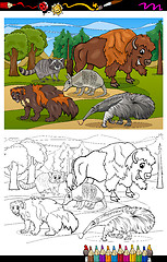 Image showing mammals animals cartoon coloring book